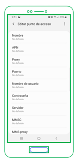 Configuración APN Sambatel en Android Paso 6 APN creado